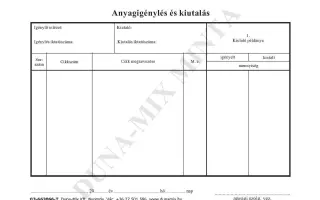 Anyagigénylés és kiutalás A/5 1